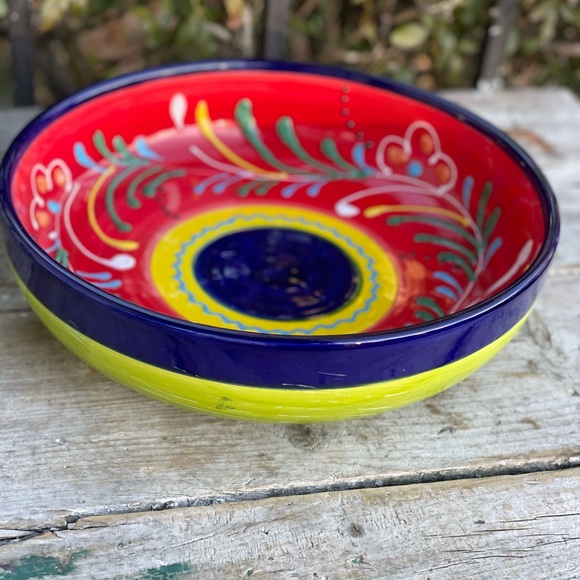 Ceramicas large colorful serving bowl handpainted Spain Cinco de Mayo chips dip - Picture 2 of 9